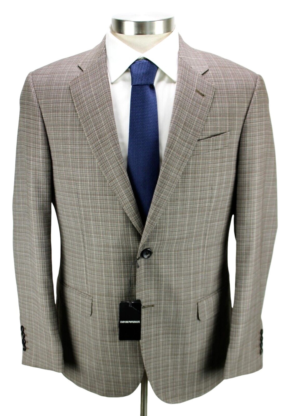 Emporio Armani Blazer 48 R fits 46 Brown White Woven Wool G Line Sport Coat New